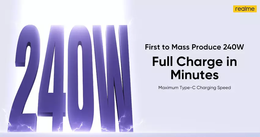 realme hat ein 240W-Ladegerät eingeführt, das realme GT Neo 5 wird das erste Smartphone sein, das es bekommt