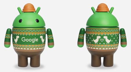 Google veröffentlicht festliche Android-Figur mit hellem Pullover und Hut