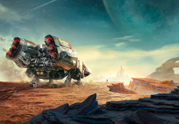 Die Konzeptgrafik von Starfield im Retro-Stil ...