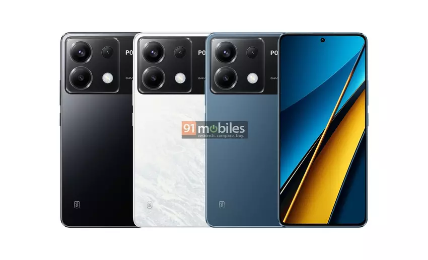 POCO X6 5G in einem Vorankündigungsvideo: zwei Farben, Dreifachkamera, 67W-Ladung und mitgelieferte Tasche