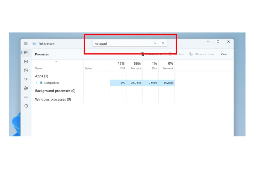 Der Task-Manager von Windows 11 kann jetzt schnell nach einem Programm oder Prozess suchen, damit Sie ihn schnell beenden können