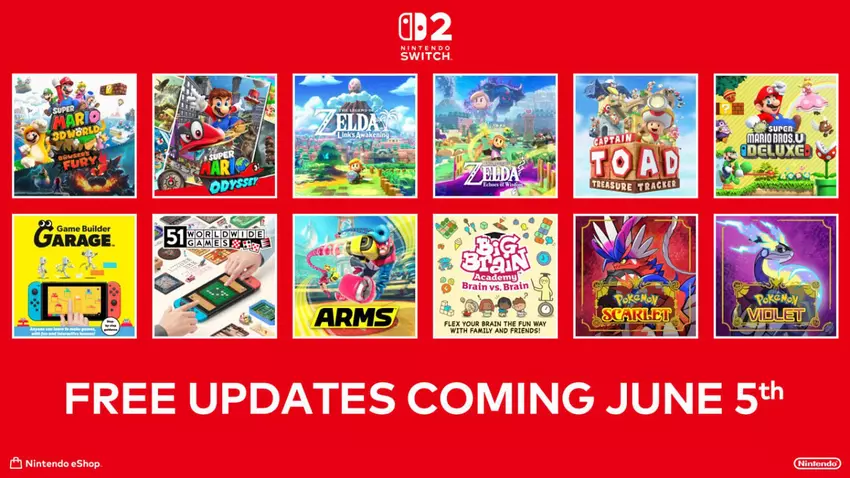 Nintendo bietet Switch 2-Käufern ein kostenloses Update für zwölf seiner eigenen Spiele