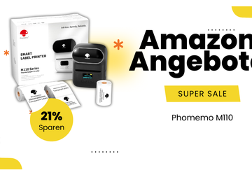 Phomemo M110 Etikettendrucker mit 3 Etikettenrollen ...
