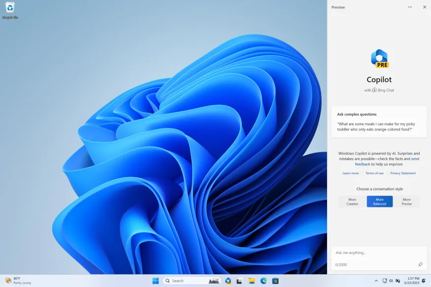 Microsoft hat den Zugang zu Windows Copilot für Insider Preview-Teilnehmer im Beta-Kanal geöffnet Microsoft hat den Zugang zu Windows Copilot für Insider Preview-Teilnehmer im Beta-Kanal geöffnet