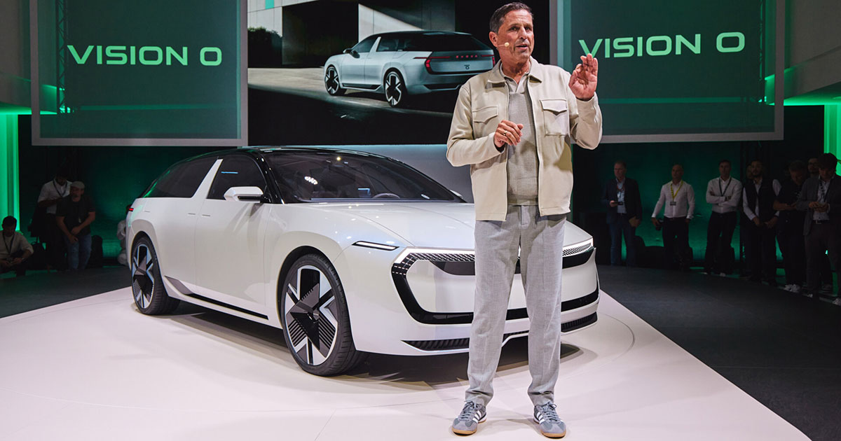 Klaus Zellmer präsentierte das Škoda Vision O Konzeptfahrzeug in München: Was bringt die Zukunft?