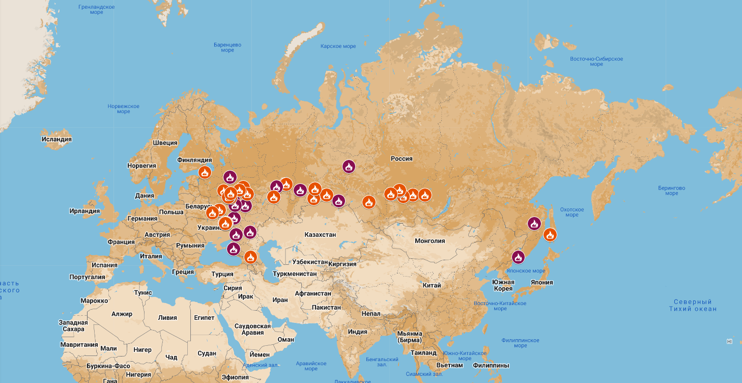 Wo die Russen brennen: Eine Karte der Brände in russischen Militäreinrichtungen wurde erstellt Wo die Russen brennen: Eine Karte der Brände in russischen Militäreinrichtungen wurde erstellt