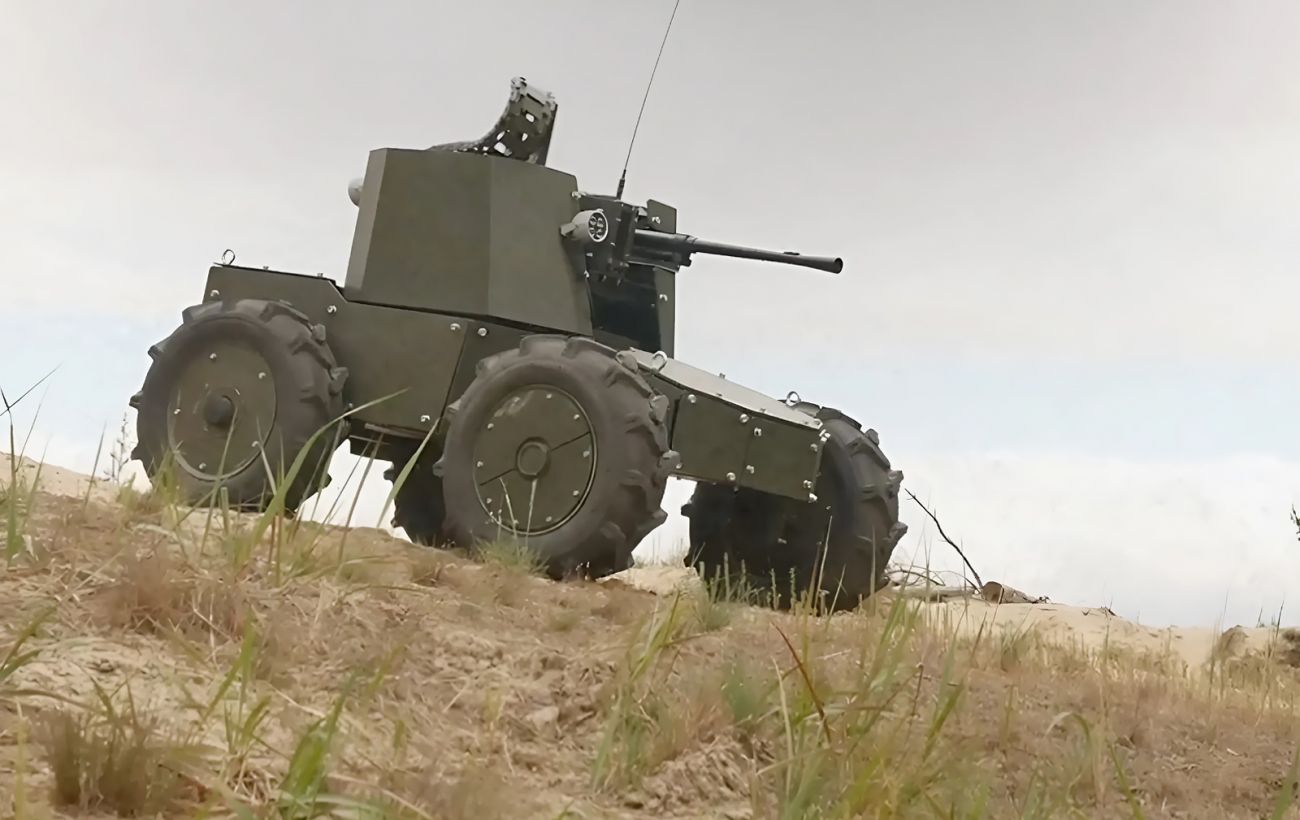 Die Ukraine hat einen Angriffsroboter "Lyut" mit einem Panzermaschinengewehr, einer 360°-Kamera und einer Handfeuerwaffenabwehr vorgestellt Die Ukraine hat einen Angriffsroboter "Lyut" mit einem Panzermaschinengewehr, einer 360°-Kamera und einer Handfeuerwaffenabwehr vorgestellt