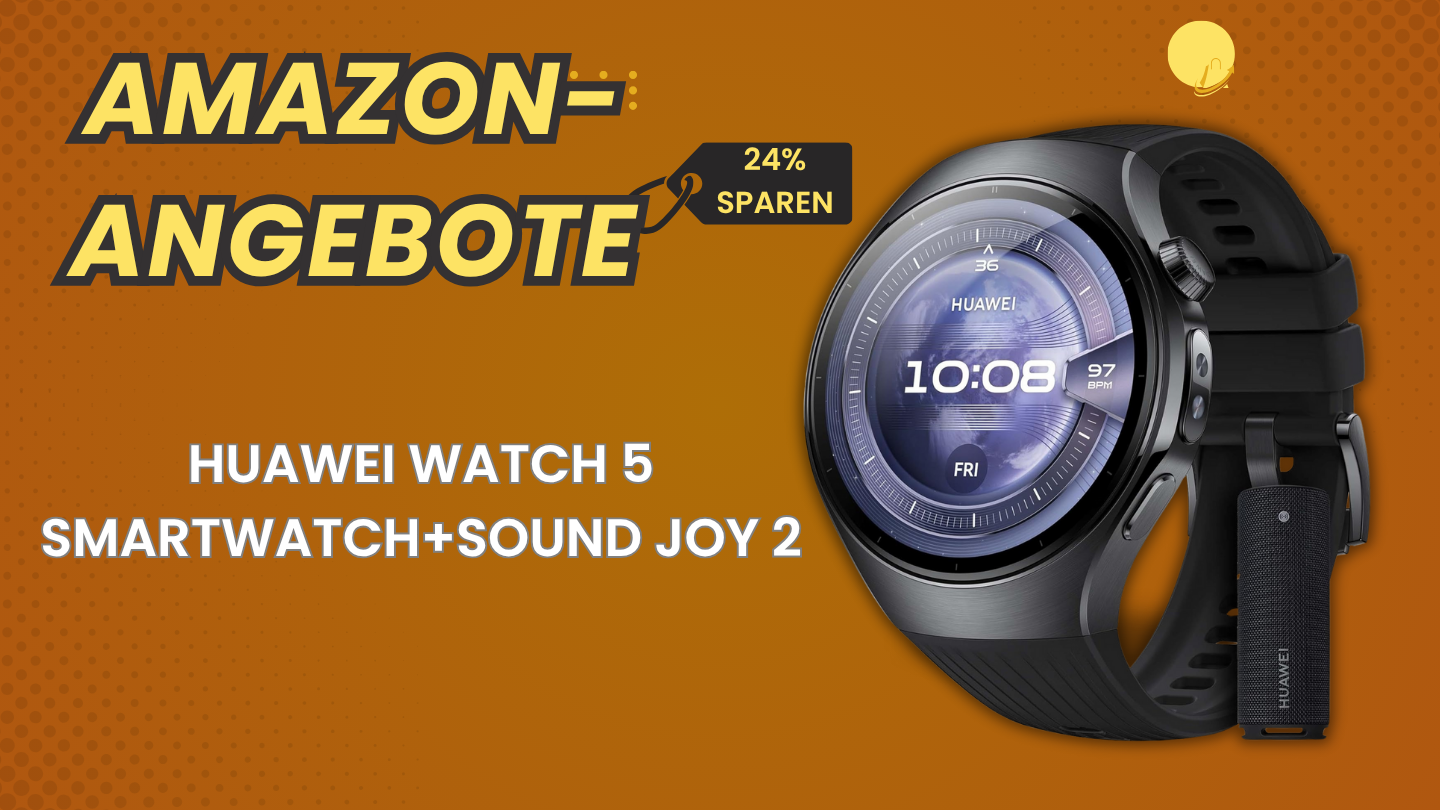 Huawei Watch 5 Smartwatch + Sound Joy 2 Bundle – Spare 24% und zahle 139€ weniger! Huawei Watch 5 Smartwatch + Sound Joy 2 Bundle – Spare 24% und zahle 139€ weniger!