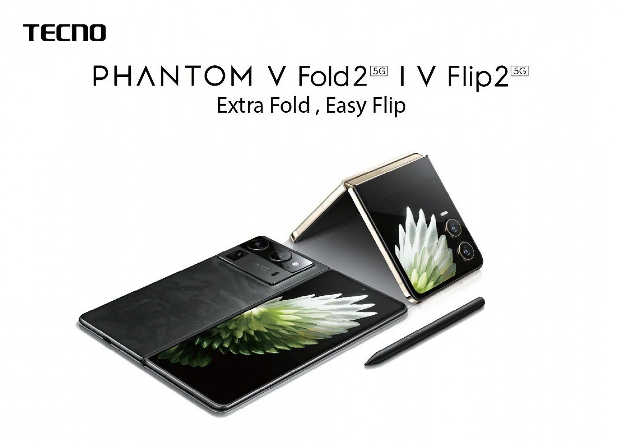 Ohne auf die Ankündigung zu warten: Tecno hat Vorbestellungen für die faltbaren Smartphones Phantom V Fold 2 und Phantom V Flip 2 eröffnet