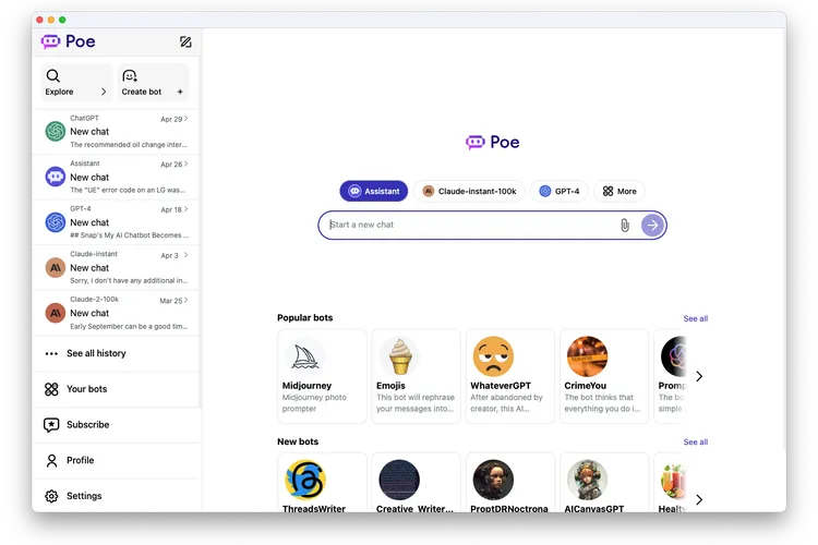 Poe hat eine Desktop-App vorgestellt, die alle Chatbots mit künstlicher Intelligenz an einem Ort ermöglicht Poe hat eine Desktop-App vorgestellt, die alle Chatbots mit künstlicher Intelligenz an einem Ort ermöglicht
