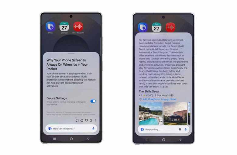 Benutzeroberfläche des aktualisierten Bixby