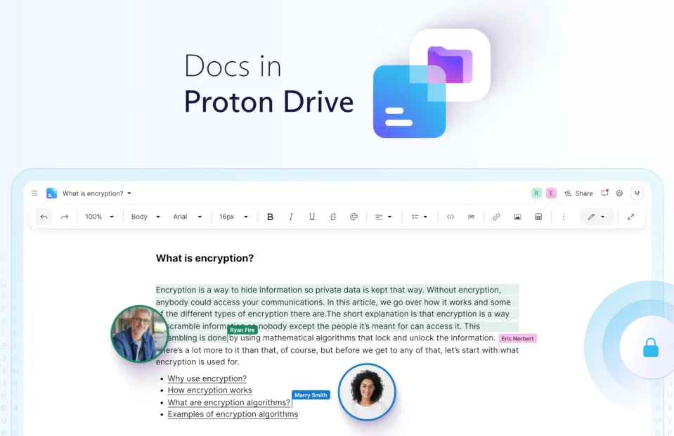 Proton veröffentlicht seine eigene Version von Google Docs mit End-to-End-Verschlüsselung Proton veröffentlicht seine eigene Version von Google Docs mit End-to-End-Verschlüsselung