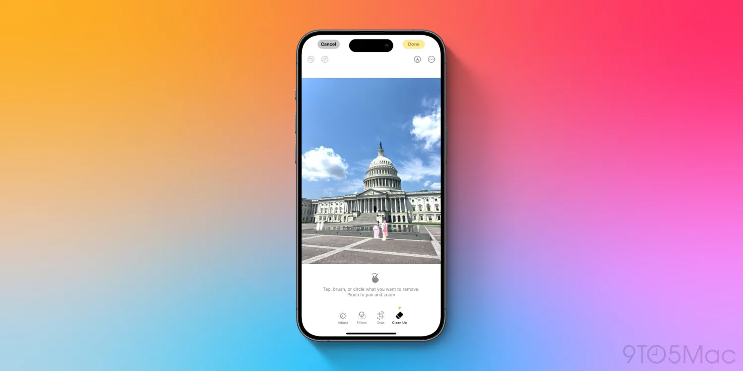 Die Beta-Version von iOS 18.1 enthält eine "Bereinigungs"-Funktion, mit der Sie mithilfe von KI störende Objekte aus Bildern entfernen können Die Beta-Version von iOS 18.1 enthält eine "Bereinigungs"-Funktion, mit der Sie mithilfe von KI störende Objekte aus Bildern entfernen können