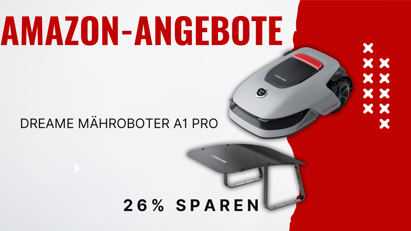 Dreame Mähroboter A1 Pro mit Garage – Spare jetzt 26% und zahle 449€ weniger! Dreame Mähroboter A1 Pro mit Garage – Spare jetzt 26% und zahle 449€ weniger!