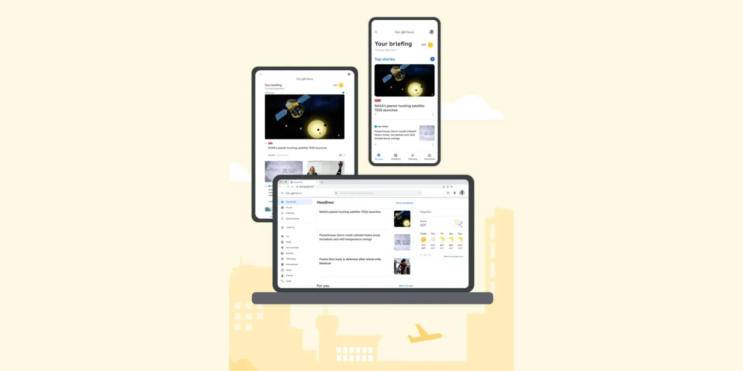 Alles über Google News: Anpassung an mobile und Desktop-Geräte Google News auf Ihren Geräten: Überblick über die Integration