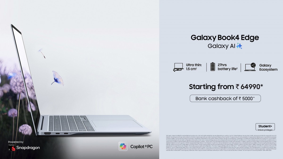 Samsung Galaxy Book4 Edge mit Snapdragon X-Chip: bereits in Indien erhältlich