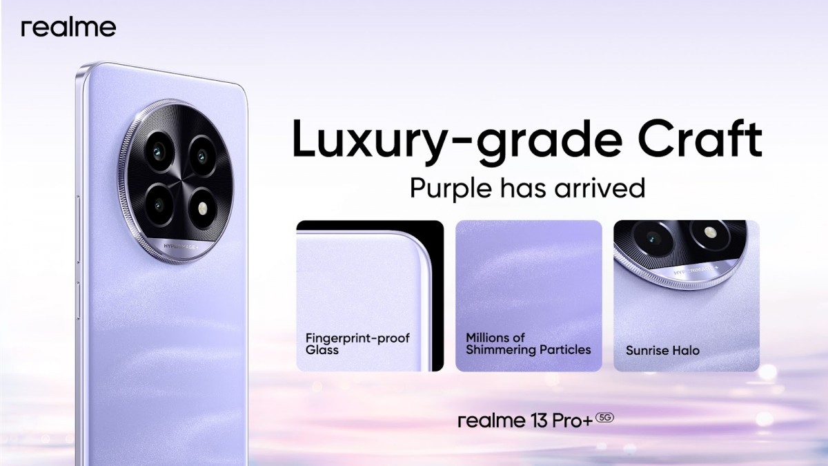 Realme 13 Pro+ mit der neuen Farbe Monet Purple kommt nach Indien