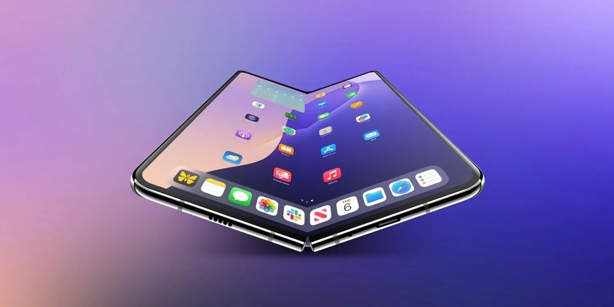 Ein neuer Blick auf das iPhone: Ein Konzept mit einem flexiblen Bildschirm wird präsentiert Die Zukunft liegt in Ihren Händen: Konzept des faltbaren iPhones