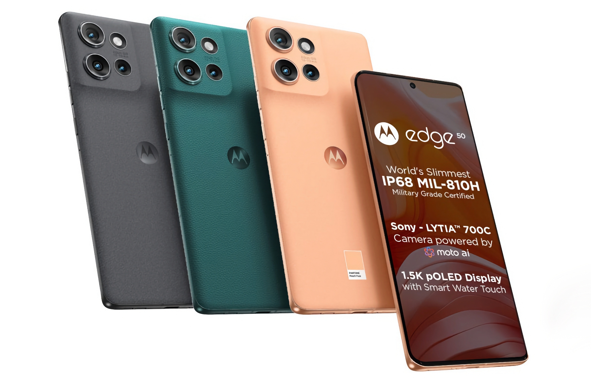 Motorola Edge 50: Smartphone mit MIL-STD810H/IP68-Schutz, 120Hz POLED-Bildschirm und Snapdragon 7 Gen 1 Accelerated Edition Chip Motorola Edge 50: Smartphone mit MIL-STD810H/IP68-Schutz, 120Hz POLED-Bildschirm und Snapdragon 7 Gen 1 Accelerated Edition Chip