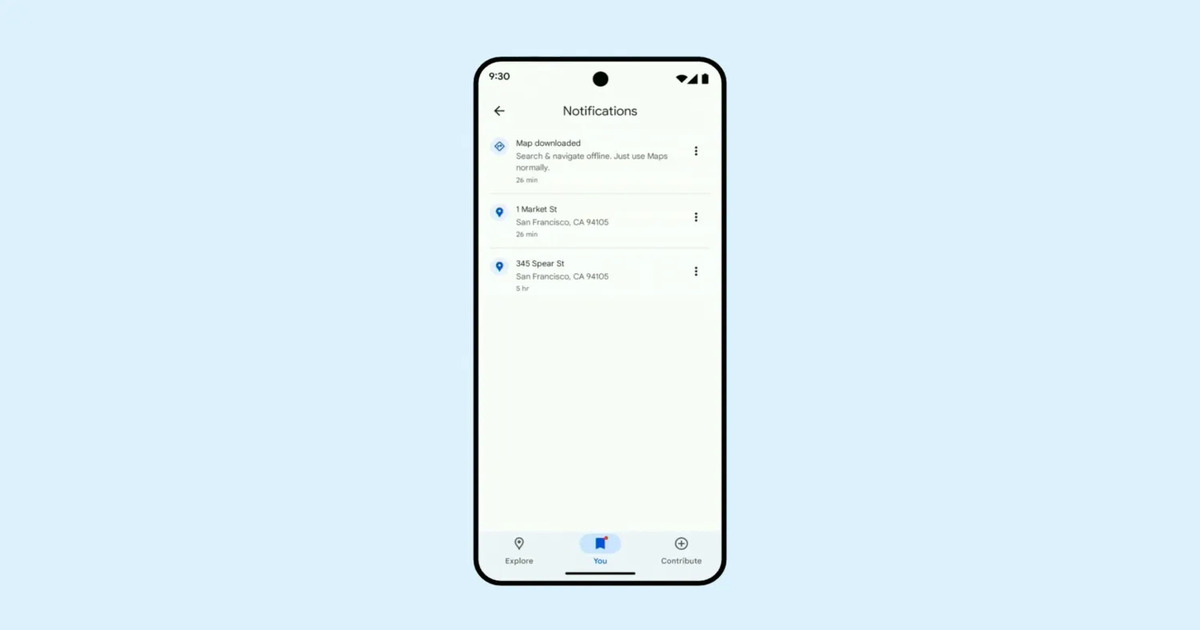 Eine vereinfachte untere Google Maps-Leiste erscheint auf Android 