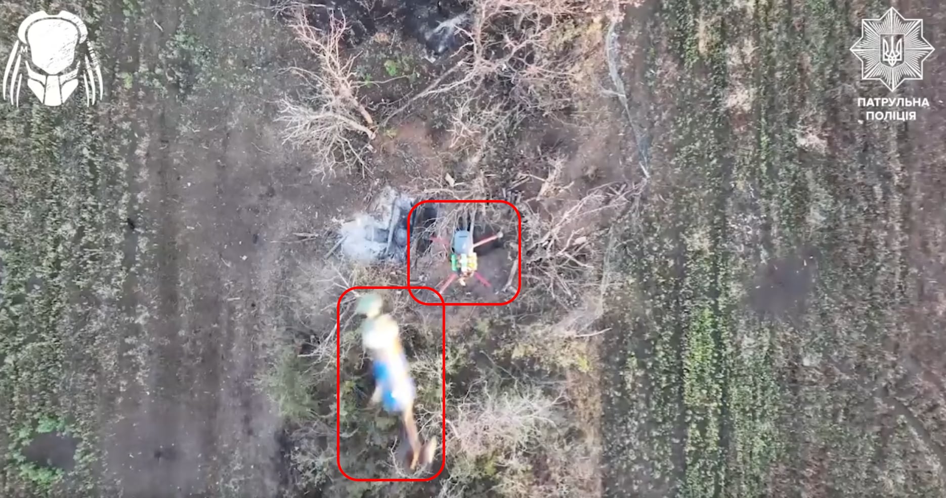 Die Nationalpolizei-Drohne "Predator" zerstört einen Bomber-Quadcopter mit einem Abwurf von oben (Video) Die Nationalpolizei-Drohne "Predator" zerstört einen Bomber-Quadcopter mit einem Abwurf von oben (Video)