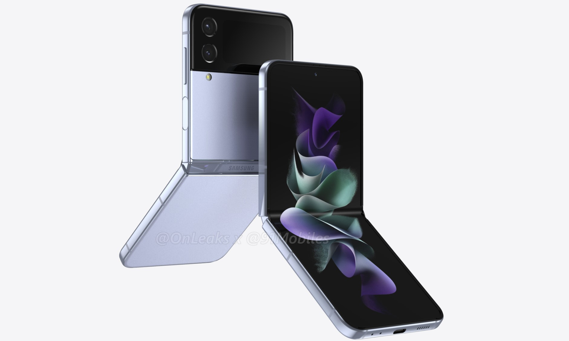 Beim Zusammenklappen des Samsung Galaxy Z Flip 4 entsteht eine kleinere Bildschirmfalte