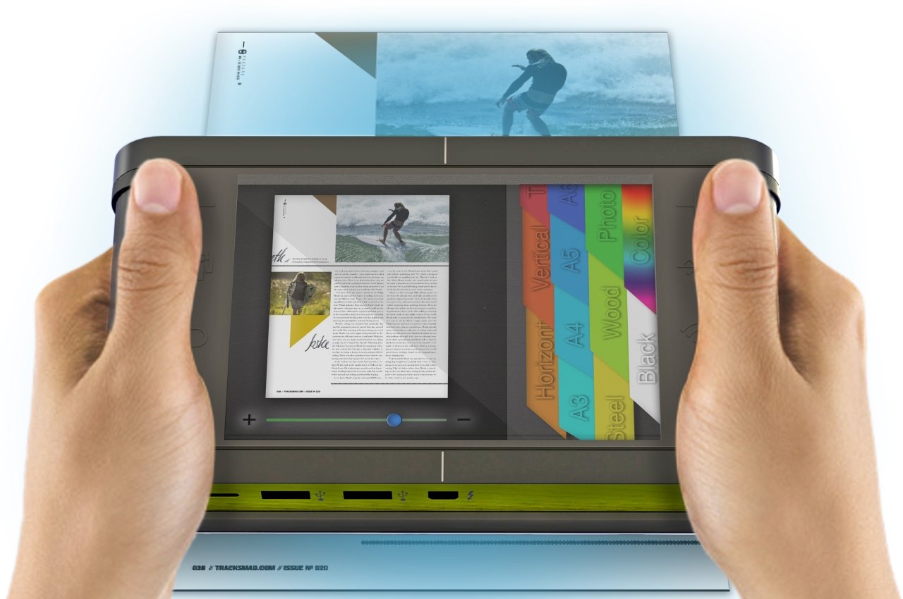 Dieses Handheld-Druckerkonzept reduziert Abfall, indem es auf jedem Papierformat druckt Dieses Handheld-Druckerkonzept reduziert Abfall, indem es auf jedem Papierformat druckt