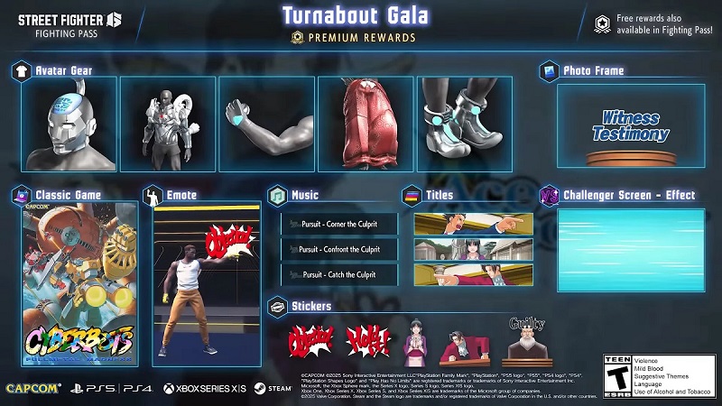 Turnabout Gala Battle Pass Poster Turnabout Gala Kampfpass-Poster für Street Fighter 6