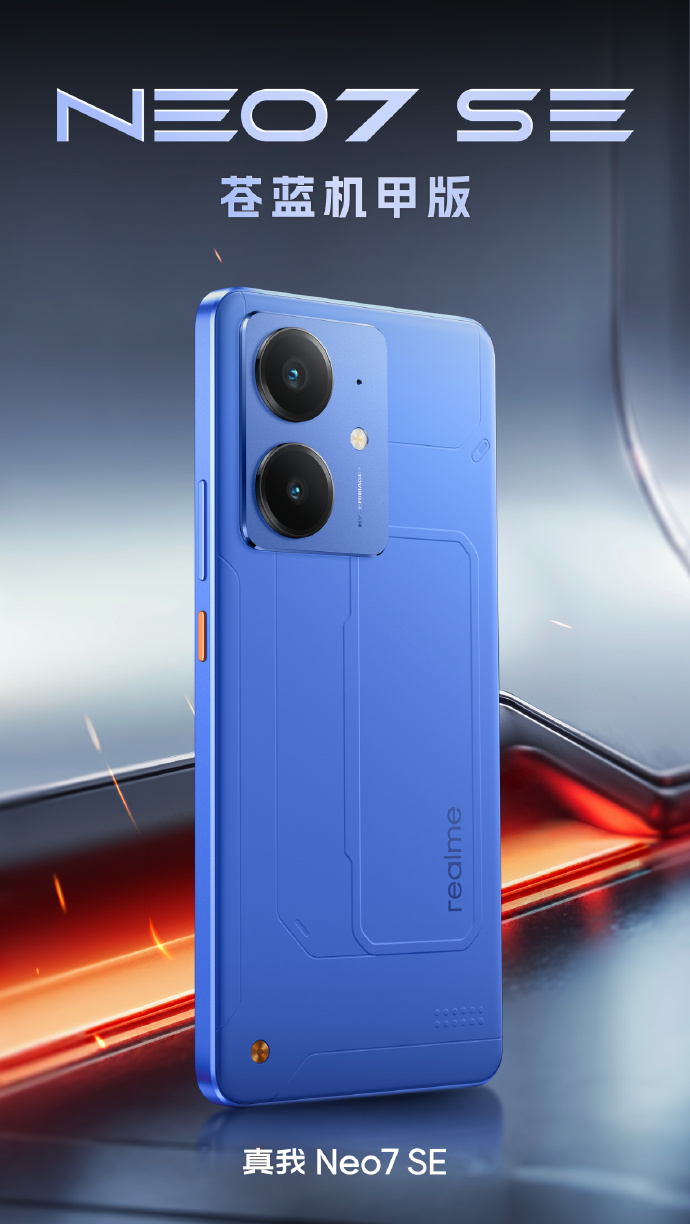 Realme Neo7 SE Smartphone in blauer Farbe Realme Neo7 SE Smartphone in blauer Farbe
