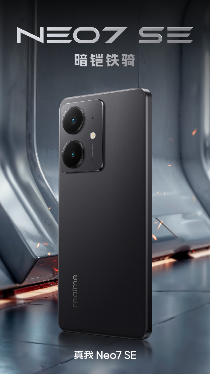 Realme Neo7 SE Smartphone in schwarzer Farbe Realme Neo7 SE Smartphone in schwarzer Farbe
