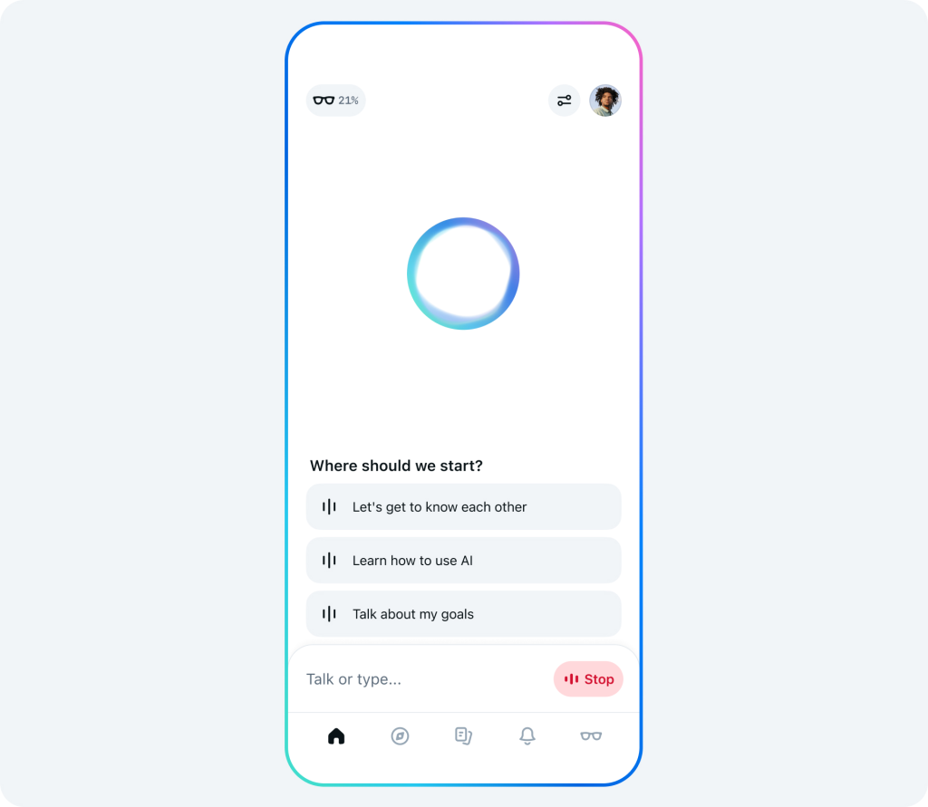 Meta AI Hauptbildschirm Meta AI Hauptbildschirm