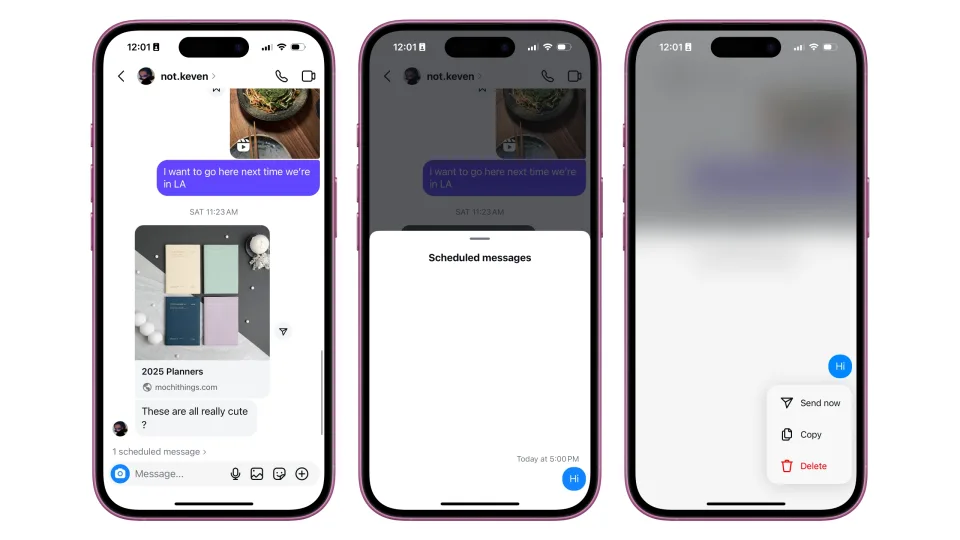 Illustration: Engadget So funktioniert die Option für aufgeschobene Nachrichten auf Instagram