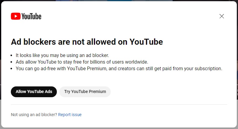 YouTube testet Umgehungen von Werbeblockern. Nutzer müssen für ihren eigenen Komfort möglicherweise ein kostenpflichtiges Abonnement abschließen-2