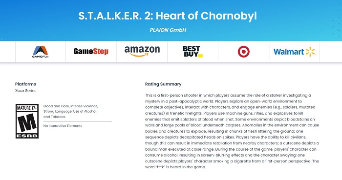 Die Zone ist nur für Erwachsene zugänglich: Der lang erwartete Shooter Stalker 2: Heart of Chornobyl hat eine Altersfreigabe von M (17+) erhalten-2 Die Zone ist nur für Erwachsene zugänglich: Der lang erwartete Shooter Stalker 2: Heart of Chornobyl hat eine Altersfreigabe von M (17+) erhalten-2
