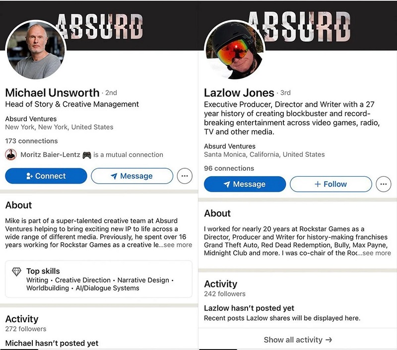 Von Bruder zu Bruder: Dan Houser wirbt erfahrene Entwickler von Rockstar Games für sein eigenes Studio Absurd Ventures ab-2 Von Bruder zu Bruder: Dan Houser wirbt erfahrene Entwickler von Rockstar Games für sein eigenes Studio Absurd Ventures ab-2