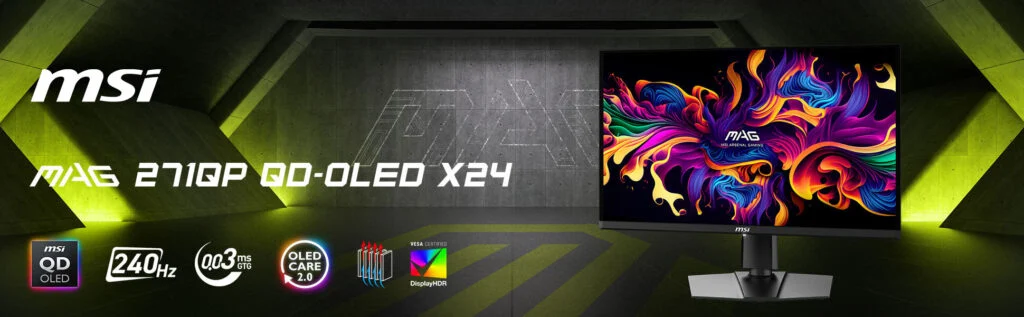 MAG 271QPX X24. Illustration: MSI Abbildung des Monitors MAG 271QPX X24 von MSI