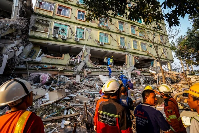 Das starke Erdbeben, das Myanmar am Freitag, dem 28. März, erschüttert hat. Illustration: Reuters Starkes Erdbeben in Myanmar