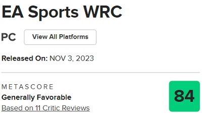 Ein weiteres großartiges Rennen von Codemasters! Die Kritiker sind begeistert vom EA Sports WRC Rallye-Simulator und empfehlen ihn allen Fans des Genres-2 Ein weiteres großartiges Rennen von Codemasters! Die Kritiker sind begeistert vom EA Sports WRC Rallye-Simulator und empfehlen ihn allen Fans des Genres-2