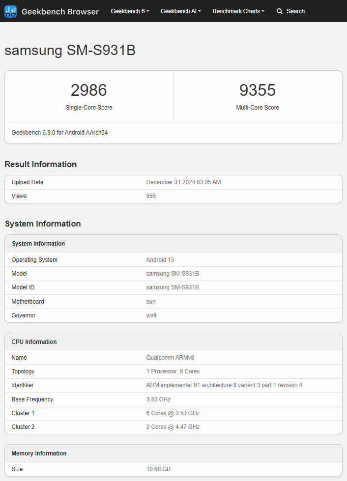 Galaxy S25 Testergebnisse