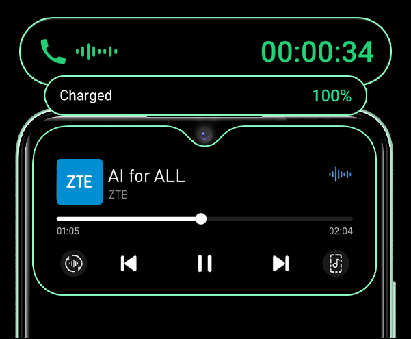 Live Island 2.0 Funktion. Illustration: ZTE ZTEs Funktion Live Island 2.0