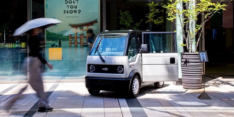 Innenraum des Elektrofahrzeugs mibot mini EV Innenraum des Elektrofahrzeugs mibot mini EV