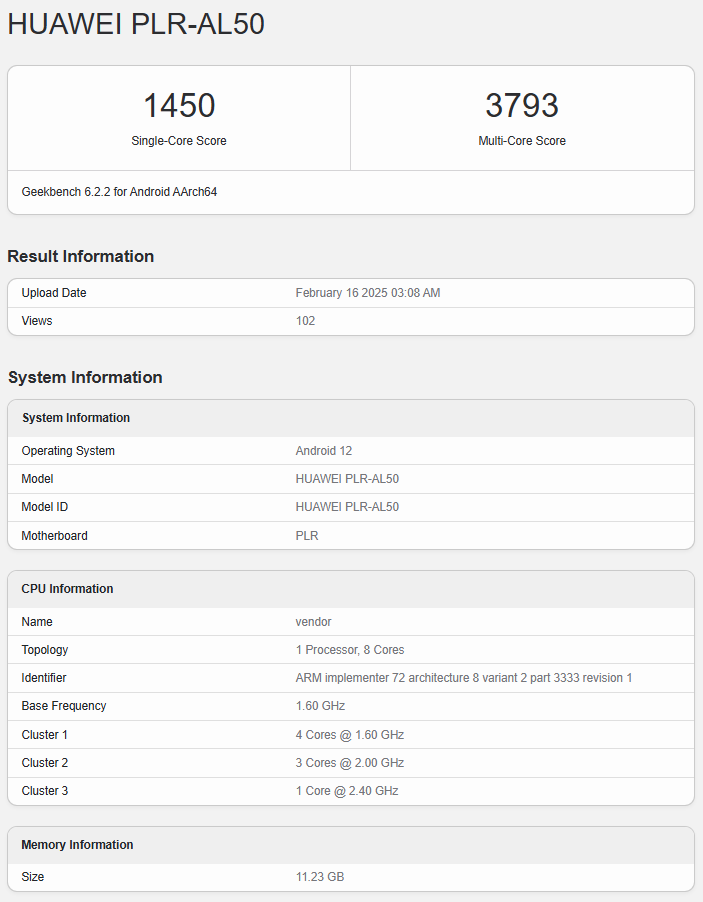 Huawei Mate 70 Pro Premium Edition Testergebnisse