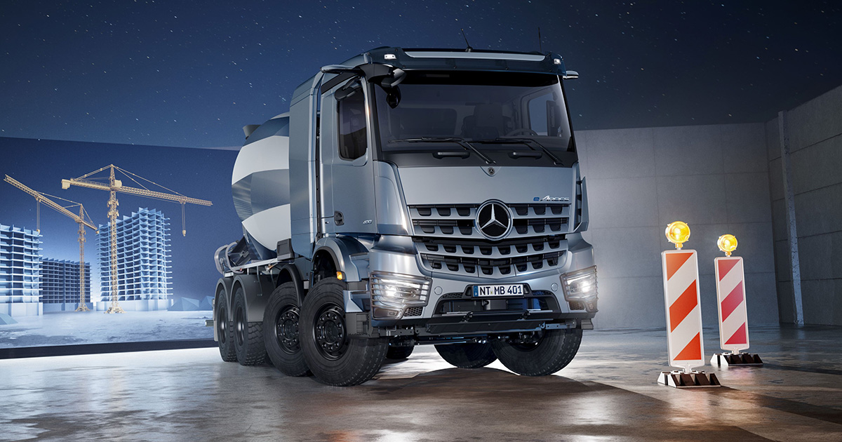 Mercedes-Benz eArocs 400 auf der Baustelle Mercedes-Benz eArocs 400 auf der Baustelle