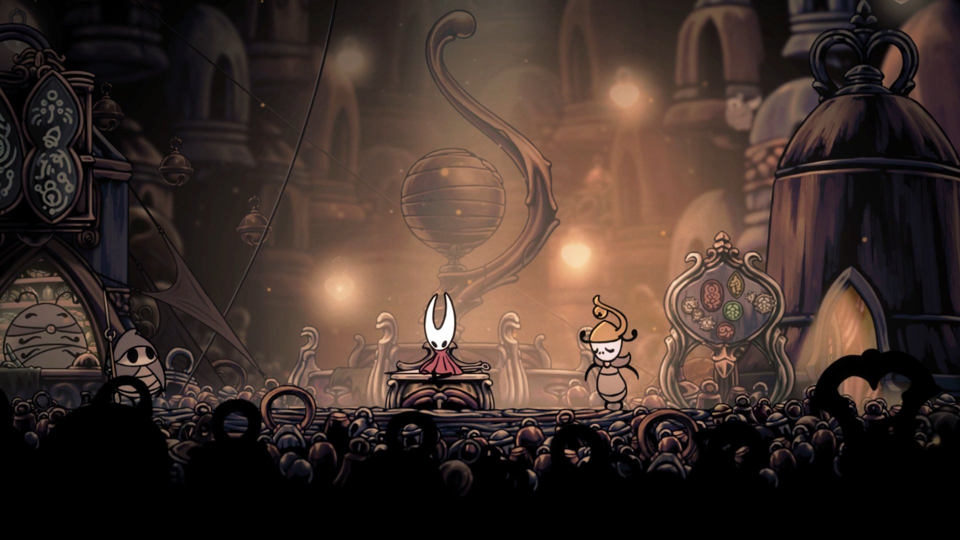 Screenshot aus Hollow Knight: Silksong, zeigt detaillierte Schatten