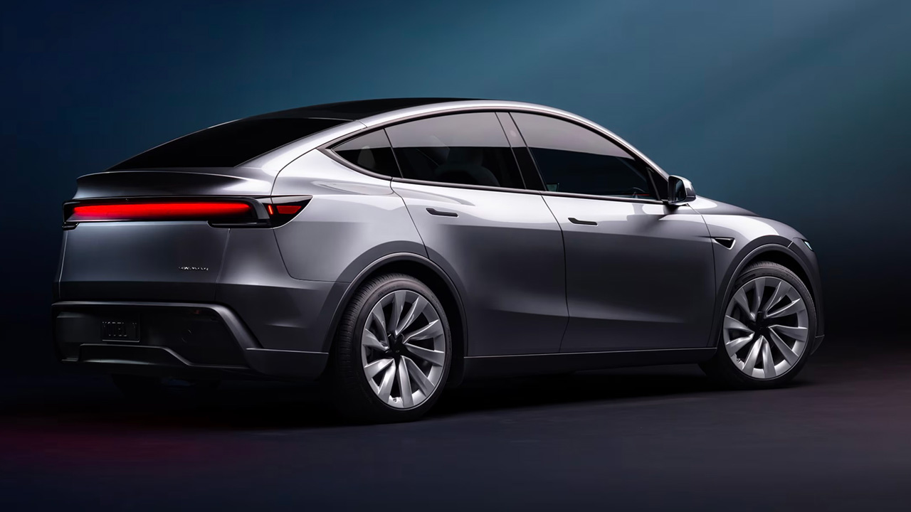 Das aktualisierte Tesla Model Y - Rückansicht Das aktualisierte Tesla Model Y - Rückansicht