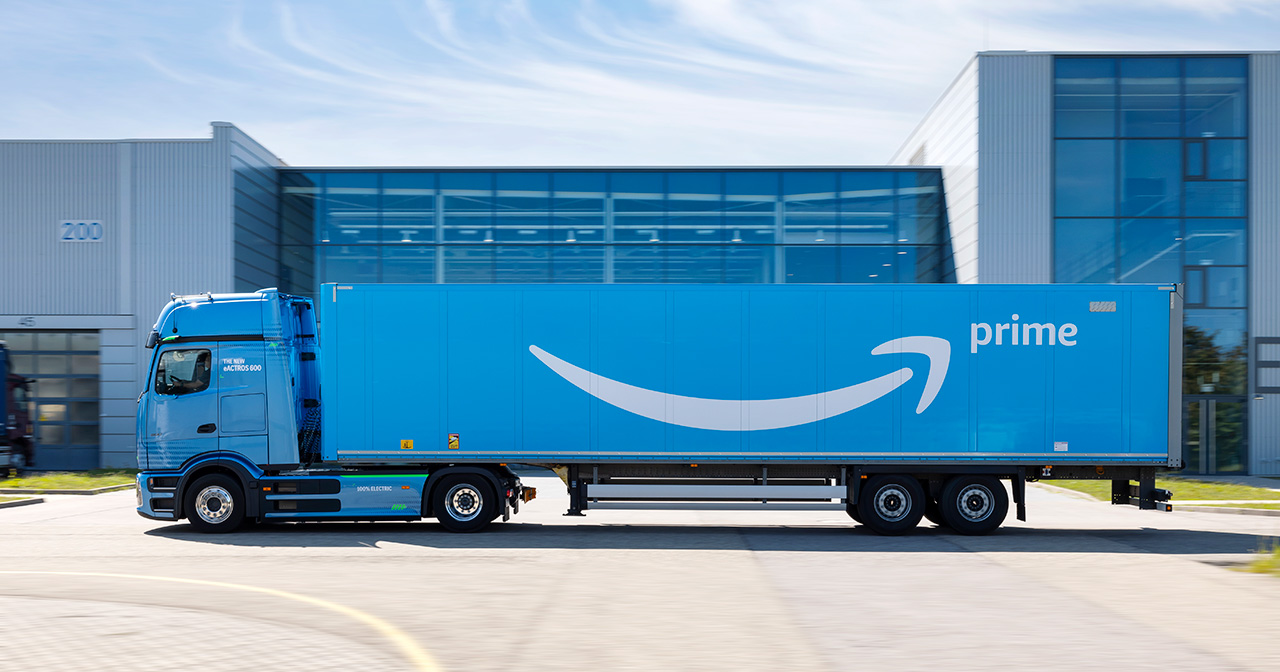 Mercedes-Benz eActros 600 Mercedes-Benz eActros 600 in Amazon-Lackierung.