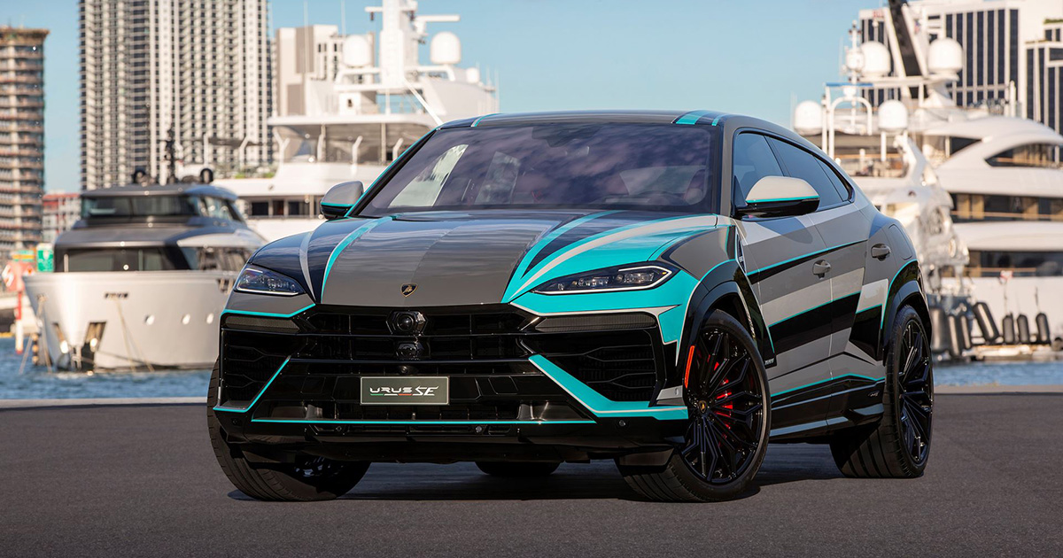 Lamborghini Urus SE mit einzigartiger Designer-Lackierung auf der Art Basel Lamborghini Urus SE mit einzigartiger Designer-Lackierung auf der Art Basel