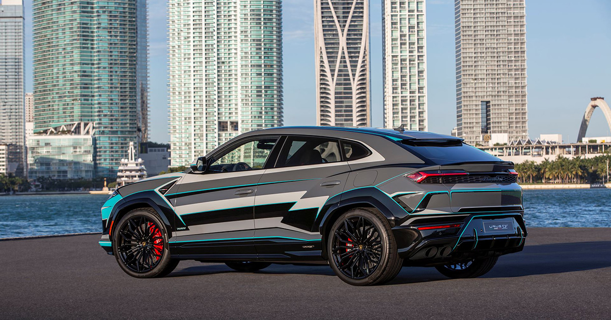 Teil der einzigartigen Lackierung des Lamborghini Urus SE Teil der einzigartigen Lackierung des Lamborghini Urus SE