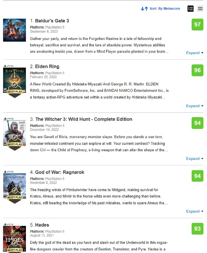 Elden Ring kann Baldur's Gate III nicht widerstehen: Das Spiel von Larian Studios ist laut Metacritic das am höchsten bewertete Projekt für PlayStation 5 geworden-2 Elden Ring kann Baldur's Gate III nicht widerstehen: Das Spiel von Larian Studios ist laut Metacritic das am höchsten bewertete Projekt für PlayStation 5 geworden-2