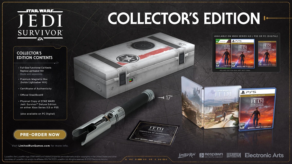 Alles, was ein echter Jedi braucht: Star Wars Jedi: Survivor Collector's Edition präsentiert Alles, was ein echter Jedi braucht: Star Wars Jedi: Survivor Collector's Edition präsentiert